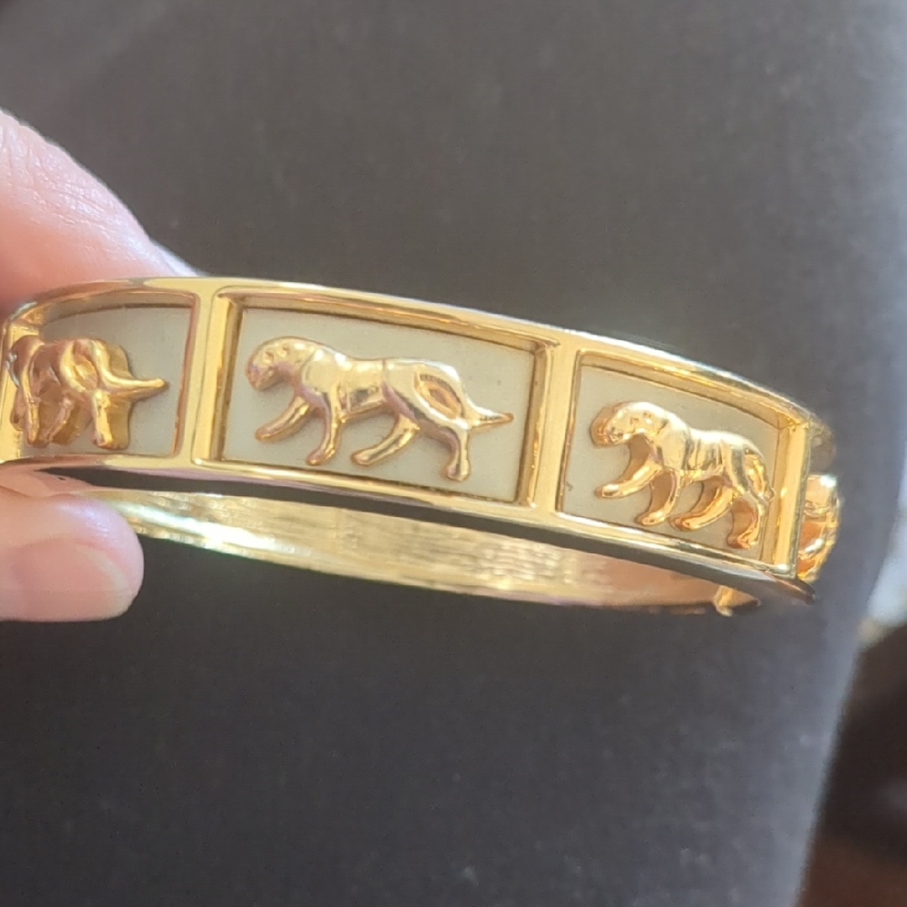 Vintage 80's Panther Hinged Bracelet